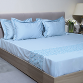 Lagoon Premium Bedsheet (Sky Blue)