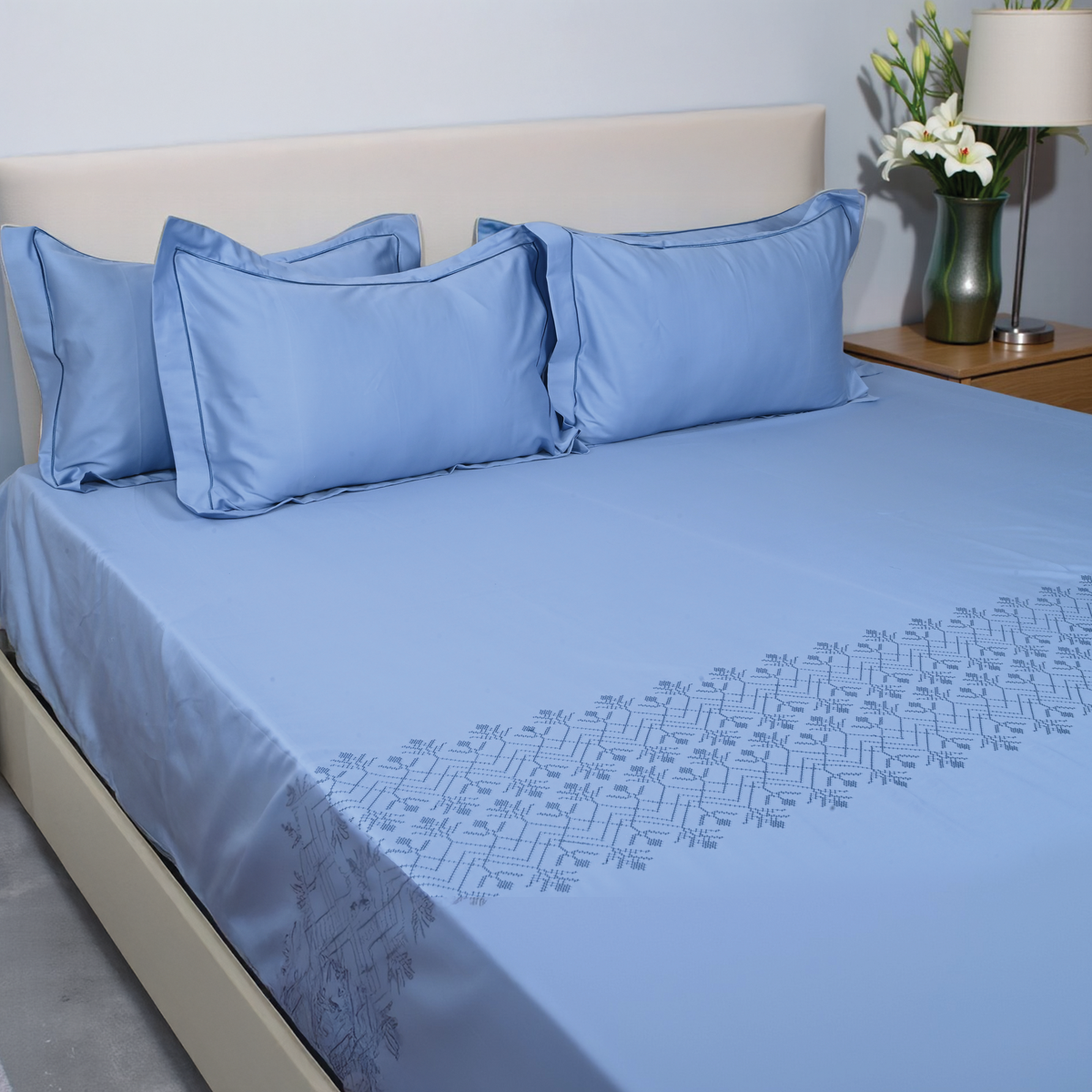 Lagoon Premium Bedsheet (Blue)