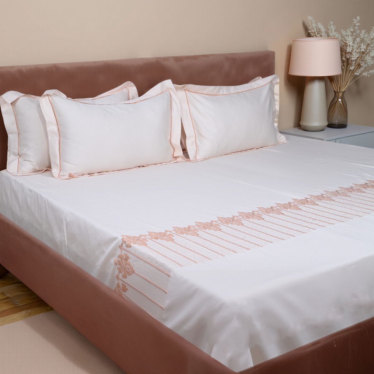 Lagoon Premium Bedsheet (Peach)